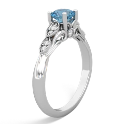 Blue Topaz Antique Elegance 14K White Gold ring R3100