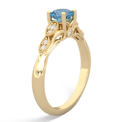 Blue Topaz Antique Elegance 14K Yellow Gold ring R3100