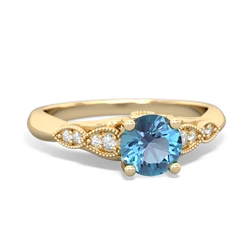 Blue Topaz Antique Elegance 14K Yellow Gold ring R3100