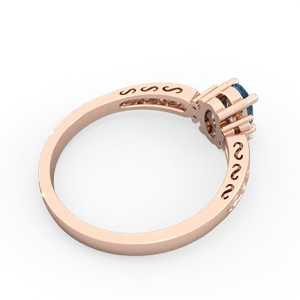 Blue Topaz Filligree Scroll Oval 14K Rose Gold ring R0812