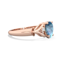 Blue Topaz Precious Pear 14K Rose Gold ring R0826