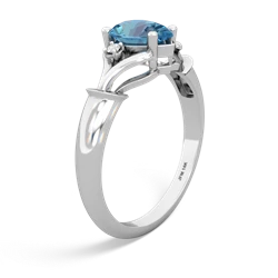 Blue Topaz Precious Pear 14K White Gold ring R0826