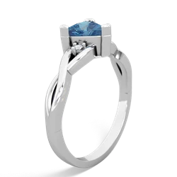 Blue Topaz Trillion Twist 14K White Gold ring R2104