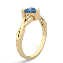 Blue Topaz Trillion Twist 14K Yellow Gold ring R2104