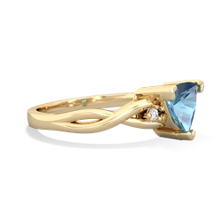 Blue Topaz Trillion Twist 14K Yellow Gold ring R2104