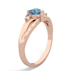 Blue Topaz Split Band Swirl 14K Rose Gold ring R2130