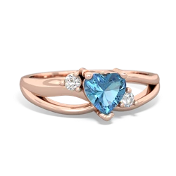 Blue Topaz Split Band Swirl 14K Rose Gold ring R2130