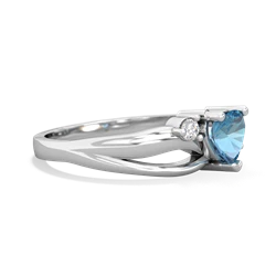 Blue Topaz Split Band Swirl 14K White Gold ring R2130