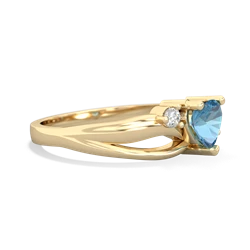 Blue Topaz Split Band Swirl 14K Yellow Gold ring R2130