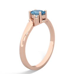 Blue Topaz Elegant Swirl 14K Rose Gold ring R2173