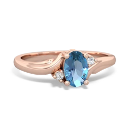 Blue Topaz Elegant Swirl 14K Rose Gold ring R2173