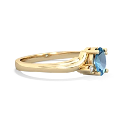 Blue Topaz Elegant Swirl 14K Yellow Gold ring R2173