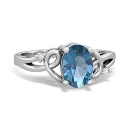 Blue Topaz Swirls 14K White Gold ring R2347