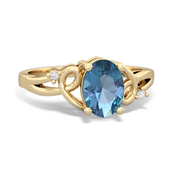 Blue Topaz Swirls 14K Yellow Gold ring R2347