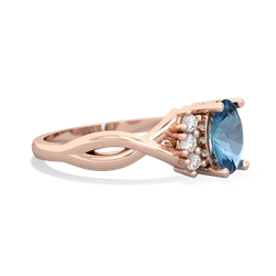 Blue Topaz Victorian Twist 14K Rose Gold ring R2497