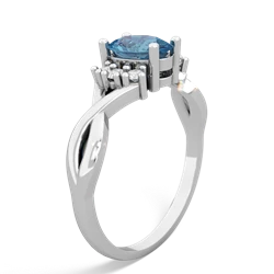 Blue Topaz Victorian Twist 14K White Gold ring R2497