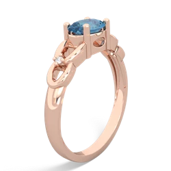 Blue Topaz Links 14K Rose Gold ring R4032