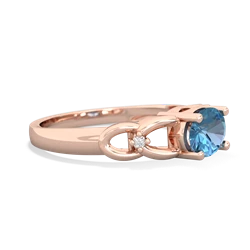 Blue Topaz Links 14K Rose Gold ring R4032