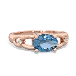 Blue Topaz Links 14K Rose Gold ring R4032