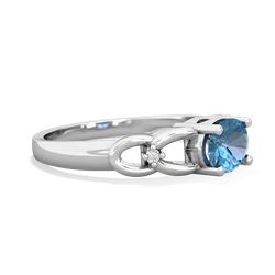 Blue Topaz Links 14K White Gold ring R4032