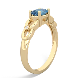 Blue Topaz Links 14K Yellow Gold ring R4032