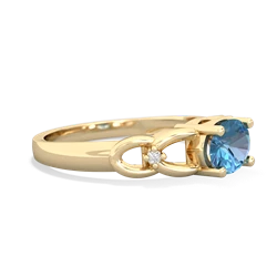 Blue Topaz Links 14K Yellow Gold ring R4032