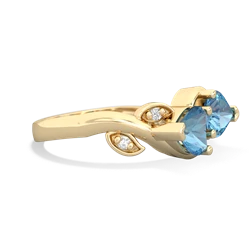 Blue Topaz Floral Elegance 14K Yellow Gold ring R5790