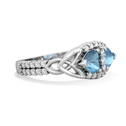 Blue Topaz Sparkling Celtic Knot 14K White Gold ring R2645
