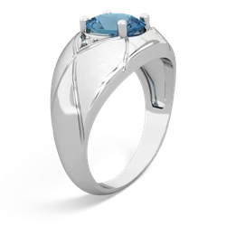 Blue Topaz Men's Crossroads 14K White Gold ring R0361