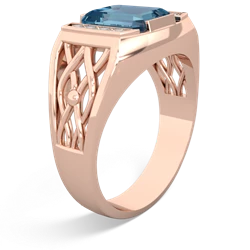 Blue Topaz Men's Vine 14K Rose Gold ring R0490