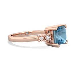 Blue Topaz Art Deco Princess 14K Rose Gold ring R2014