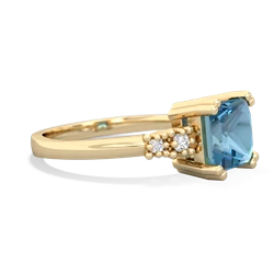 Blue Topaz Art Deco Princess 14K Yellow Gold ring R2014