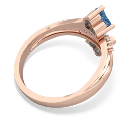 Blue Topaz Heart To Heart 14K Rose Gold ring R2064