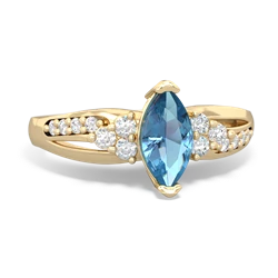 Blue Topaz Royal Marquise 14K Yellow Gold ring R2343