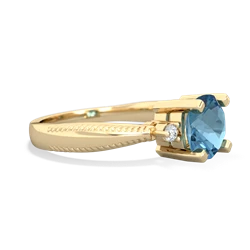 Blue Topaz Cushion Rope 14K Yellow Gold ring R2484