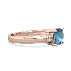 Blue Topaz Simply Elegant Cushion 14K Rose Gold ring R2489