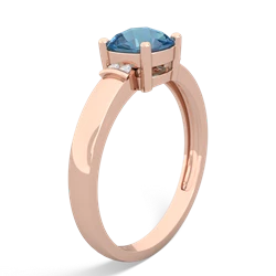 Blue Topaz Simply Elegant Cushion 14K Rose Gold ring R2489