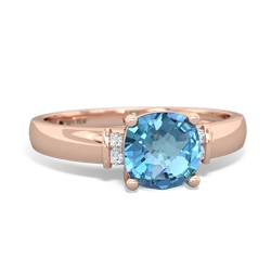 Blue Topaz Simply Elegant Cushion 14K Rose Gold ring R2489