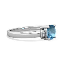 Blue Topaz Simply Elegant Cushion 14K White Gold ring R2489