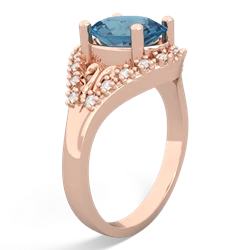 Blue Topaz Antique Style Cocktail 14K Rose Gold ring R2564