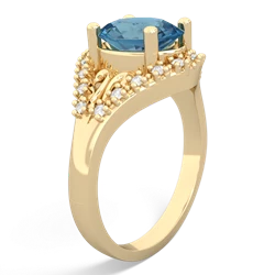 Blue Topaz Antique Style Cocktail 14K Yellow Gold ring R2564