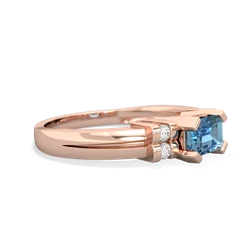 Blue Topaz Art Deco East-West 14K Rose Gold ring R2590