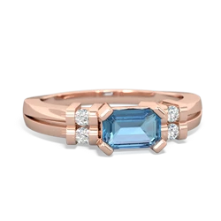 Blue Topaz Art Deco East-West 14K Rose Gold ring R2590