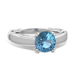 Blue Topaz Renaissance 14K White Gold ring R27806RD