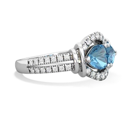 Blue Topaz Art-Deco Keepsake 14K White Gold ring R5630