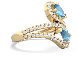 Blue Topaz Diamond Dazzler 14K Yellow Gold ring R3000