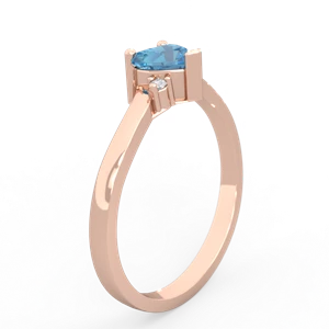 Blue Topaz Delicate Heart 14K Rose Gold ring R0203