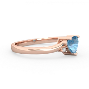 Blue Topaz Delicate Heart 14K Rose Gold ring R0203