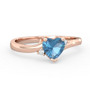 Blue Topaz Delicate Heart 14K Rose Gold ring R0203