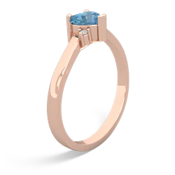 Blue Topaz Delicate Heart 14K Rose Gold ring R0203